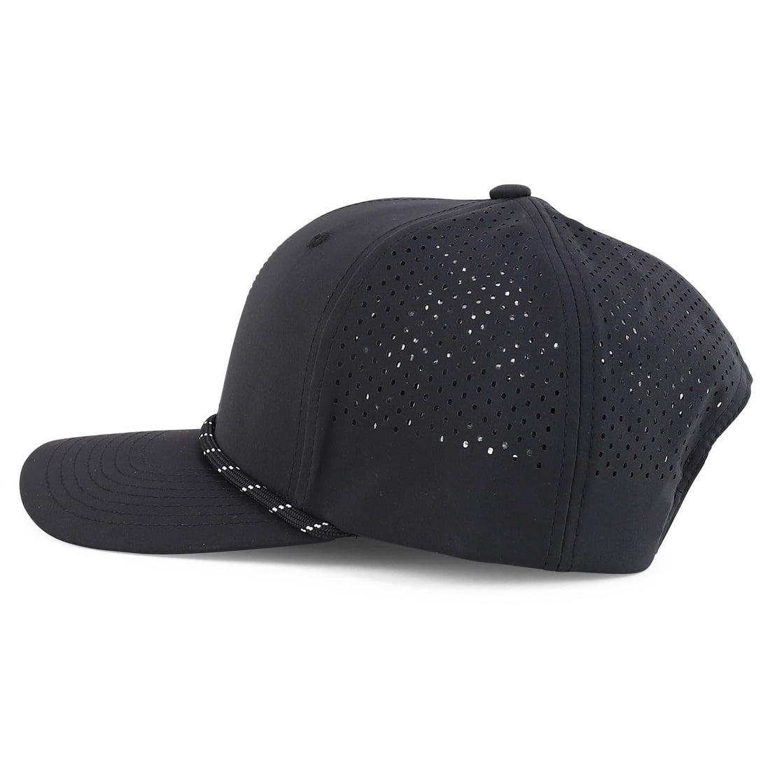 Trendy Apparel Shop 6 Panel Mid Profile Hybrid Perforated Cap with Rope