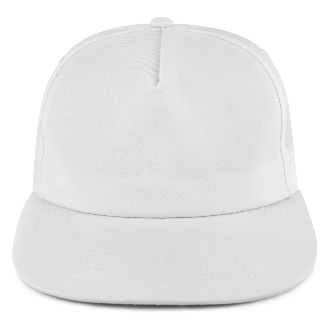 Trendy Apparel Shop Plain Unstructured Soft 5 Panel Round Flat Bill Snapback Cap