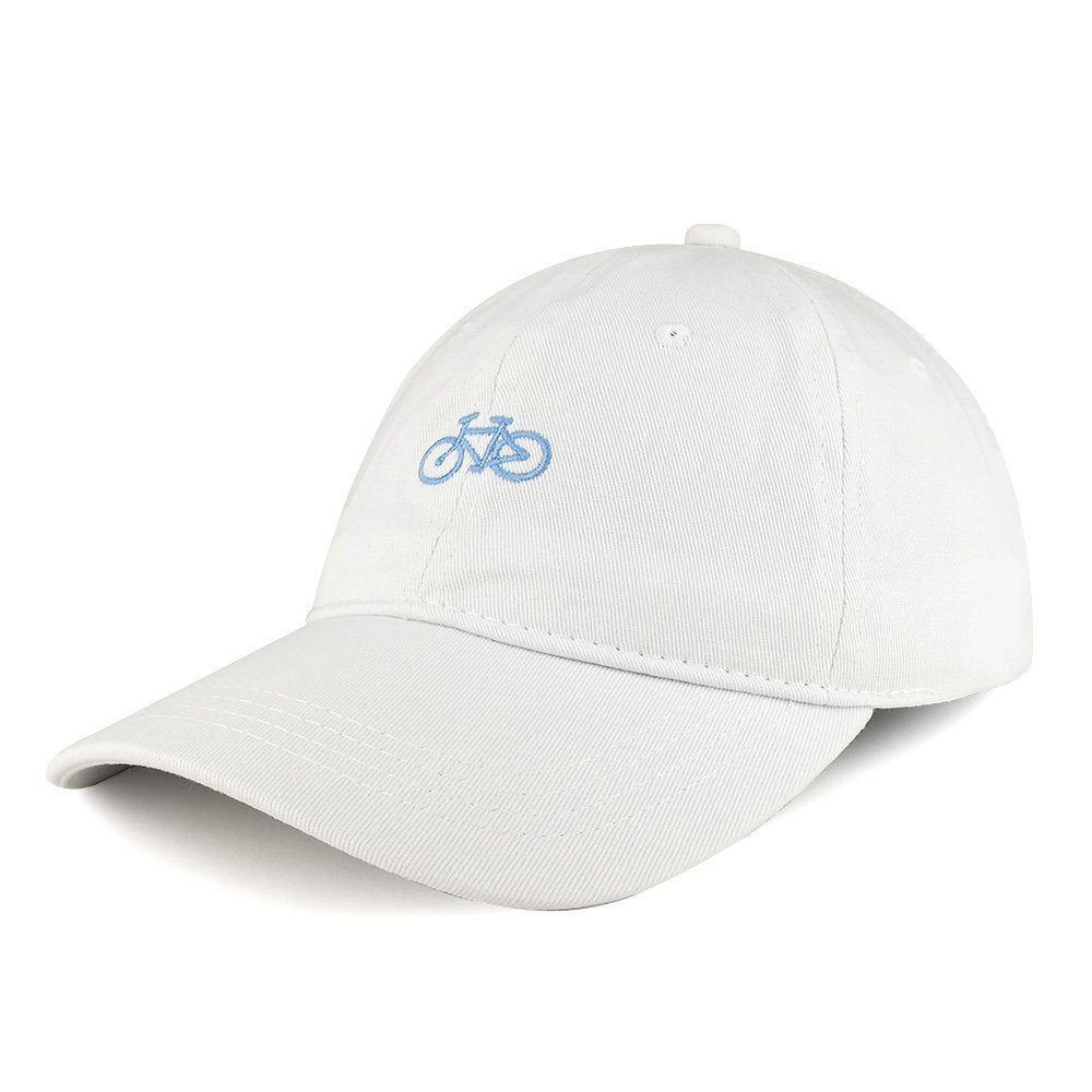 Trendy Apparel Shop Bicycle Emoticon Design Embroidered Cotton Unstructured Dad Hat