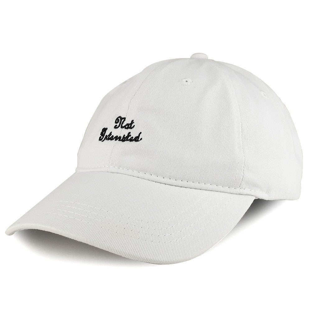 Trendy Apparel Shop Not Interested Text Embroidered Cotton Unstructured Dad Hat