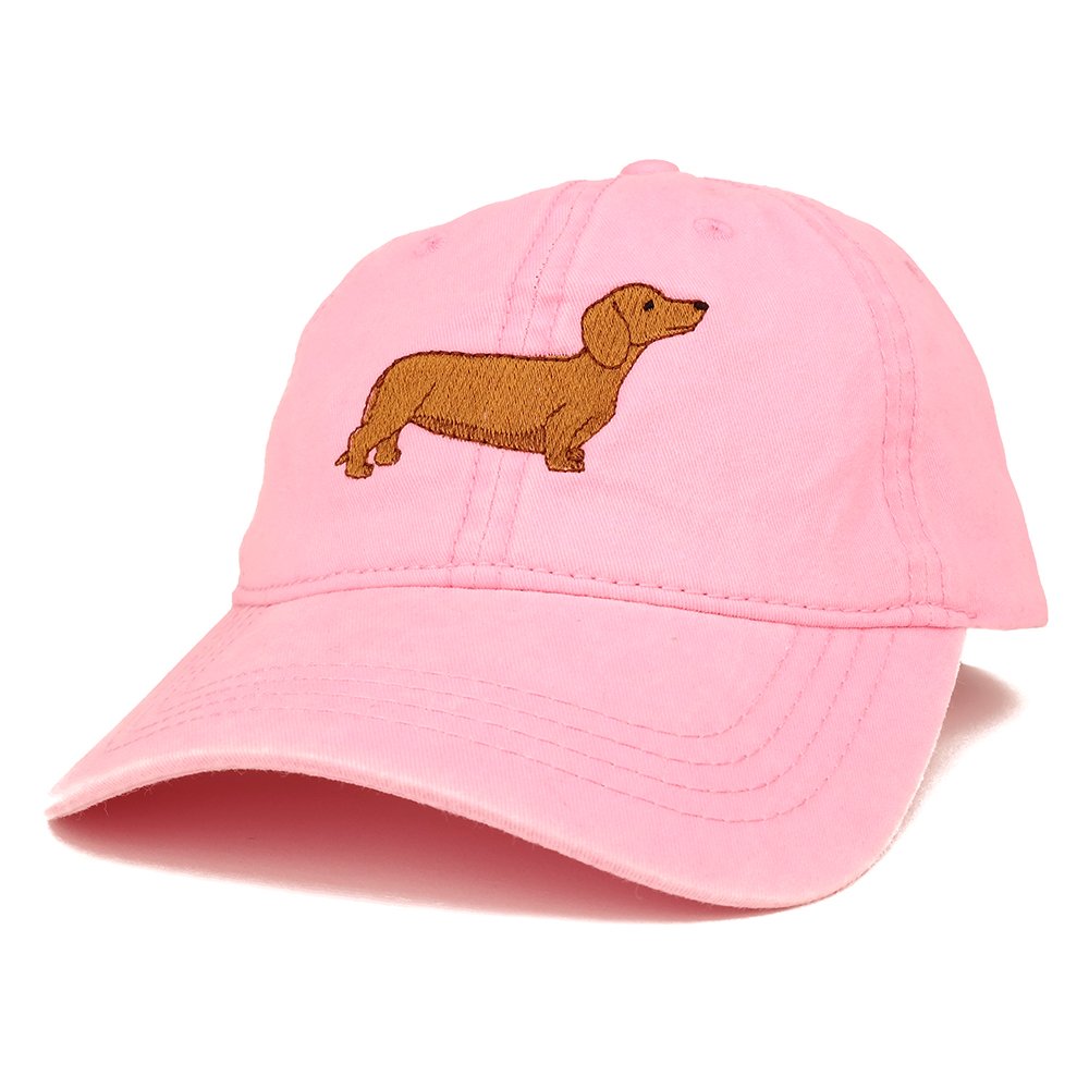 Trendy Apparel Shop Dachshund Embroidered Dog Theme Low Profile Dad Hat Cotton Cap