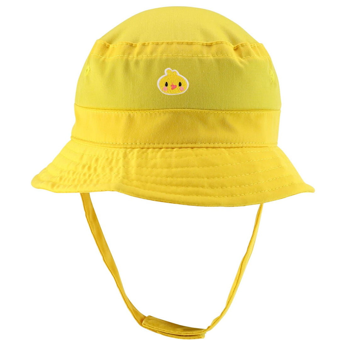 Trendy Apparel Shop Cute Duck Face Embroidered Patch Infant Lightweight Bucket Hat with Chin Strap