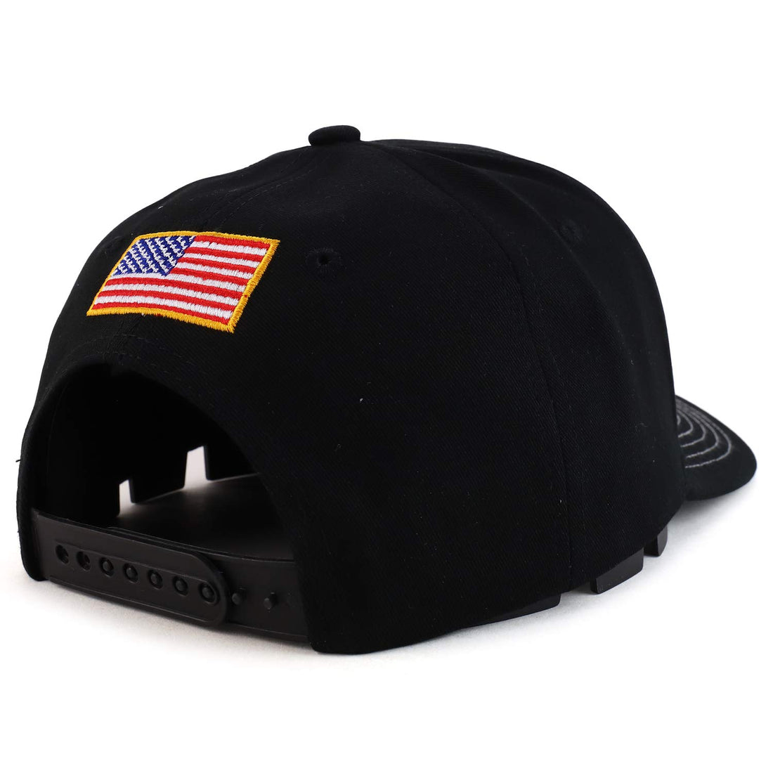 Trendy Apparel Shop 3D USA Flag Embroidered Structured Snapback Baseball Cap