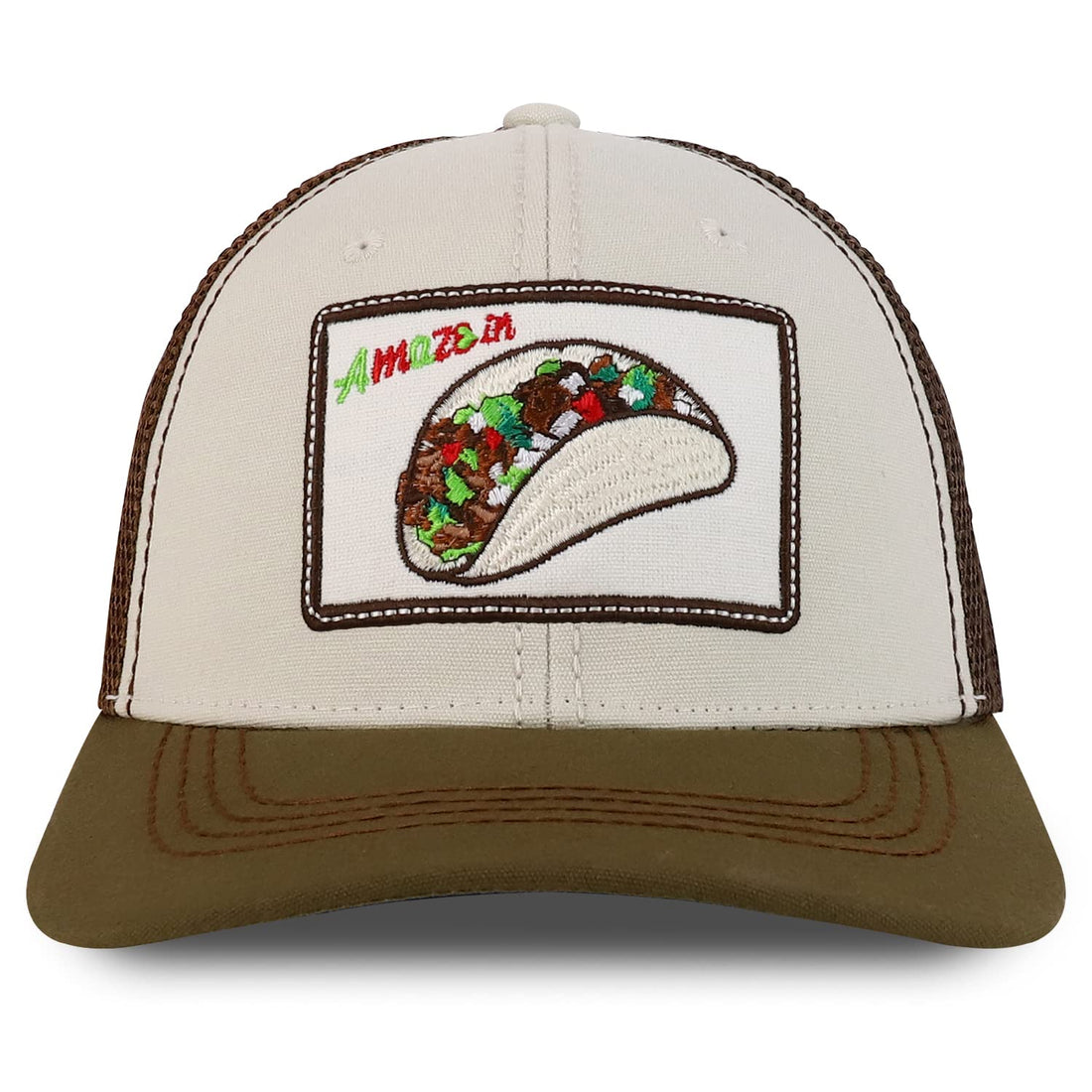 Trendy Apparel Shop Square Fast Food Embroidered Trucker Baseball Cap