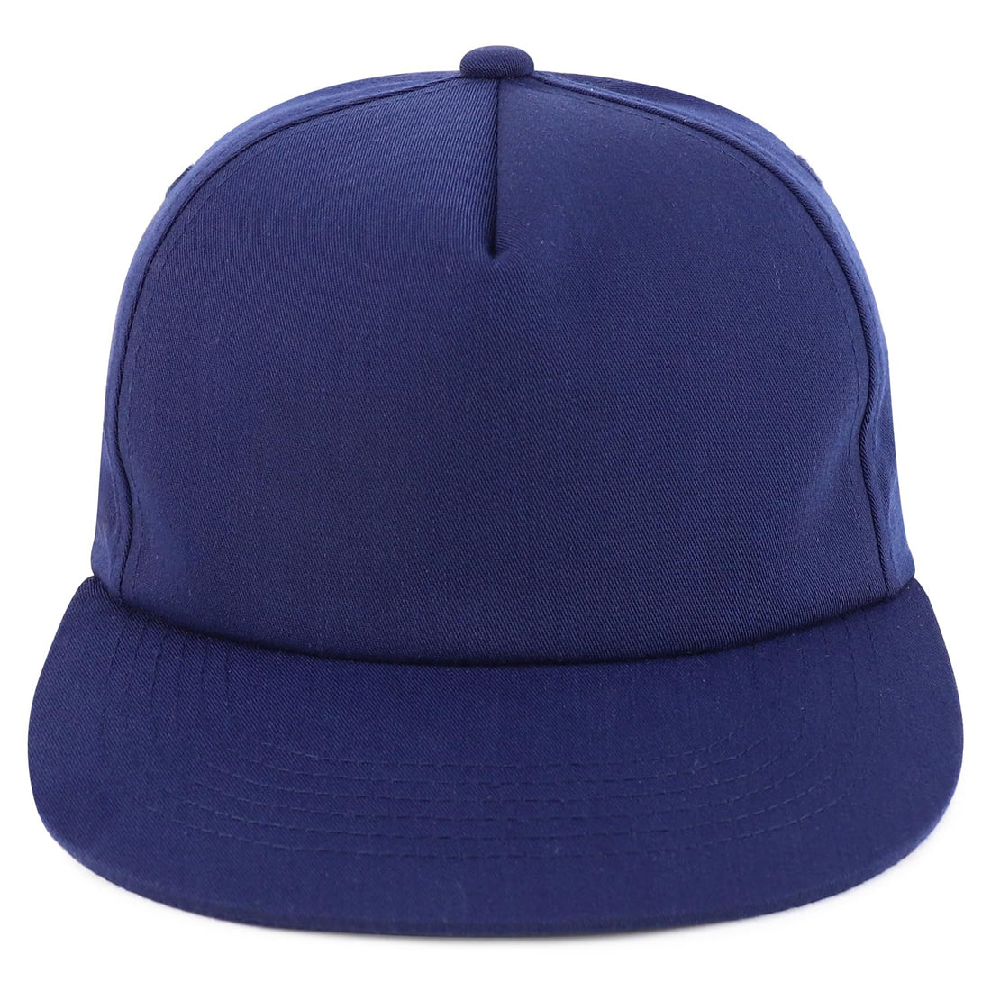 Trendy Apparel Shop Plain Unstructured Soft 5 Panel Round Flat Bill Snapback Cap