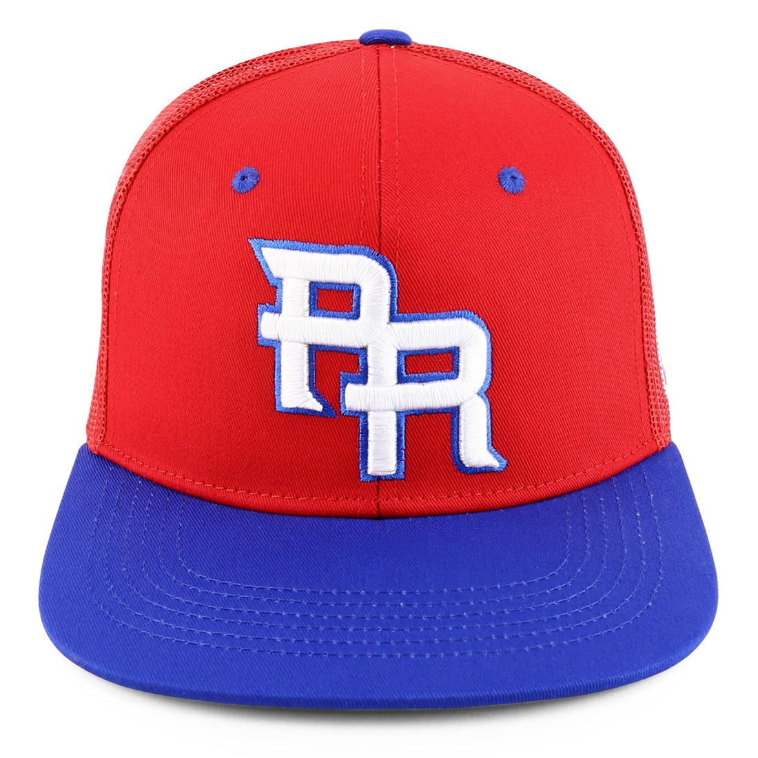 Trendy Apparel Shop PR 3D Embroidered Snapback Trucker Cap with Puerto Rico Flag