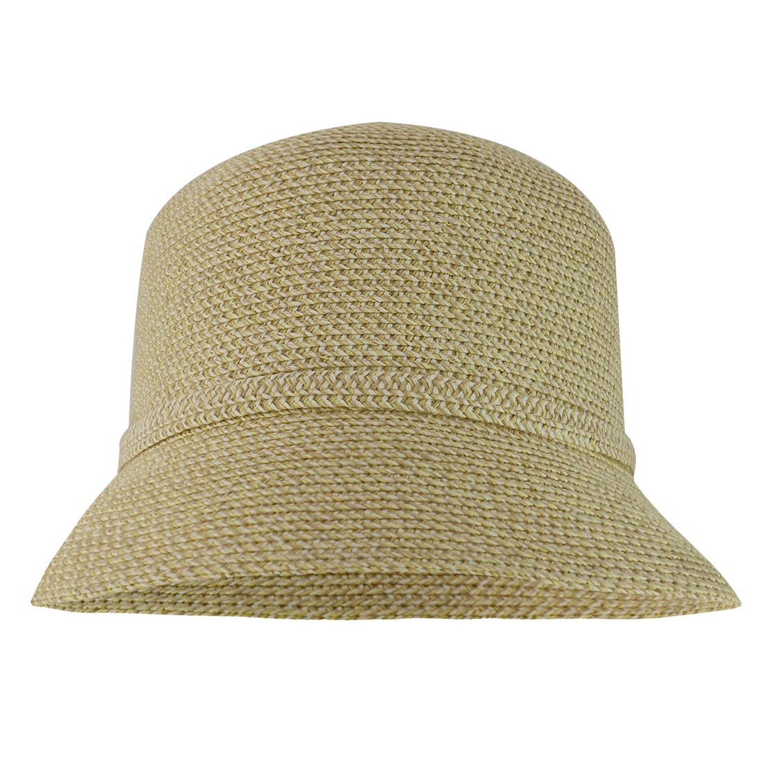 Trendy Apparel Shop Women's UPF 50+ Paper Braid Tweed Ribbon Band Bucket Hat