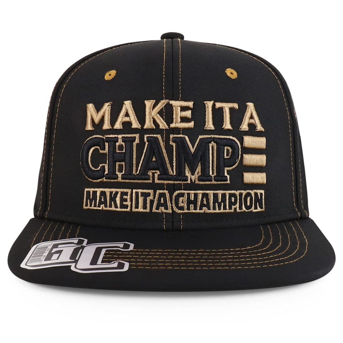 Trendy Apparel Shop 3D Champion Embroidered Flatbill Snapback Cap