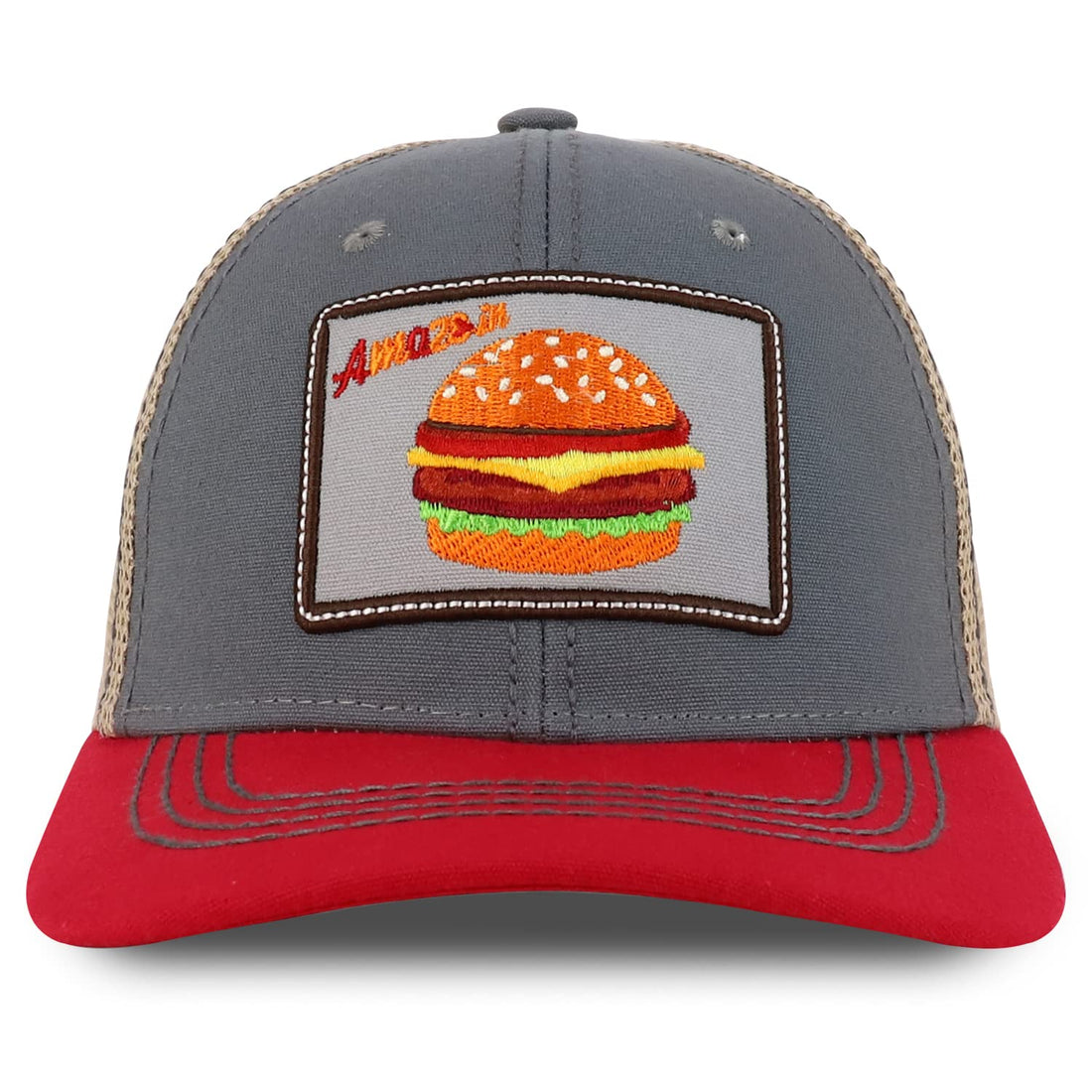 Trendy Apparel Shop Square Fast Food Embroidered Trucker Baseball Cap