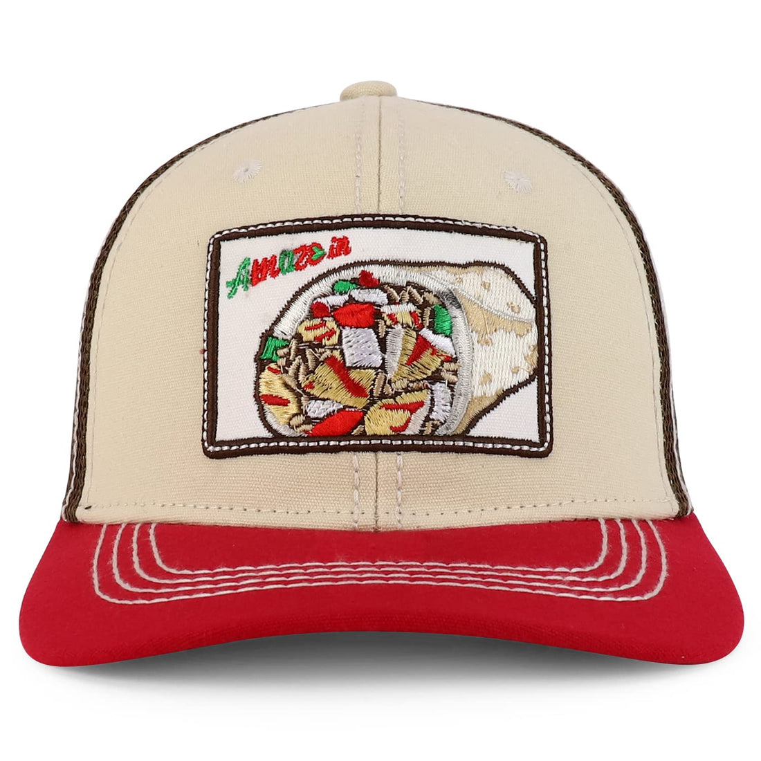 Trendy Apparel Shop Square Fast Food Embroidered Trucker Baseball Cap