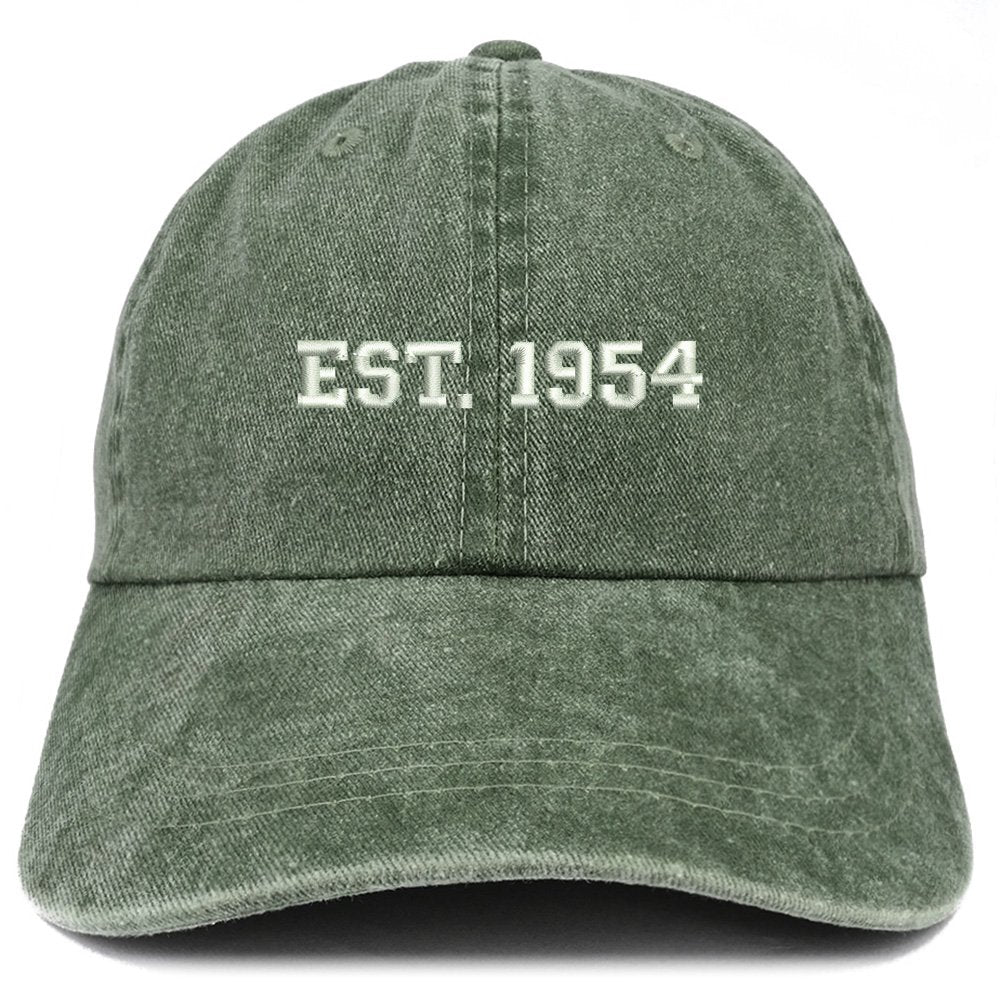 Trendy Apparel Shop EST 1954 Embroidered - 70th Birthday Gift Pigment