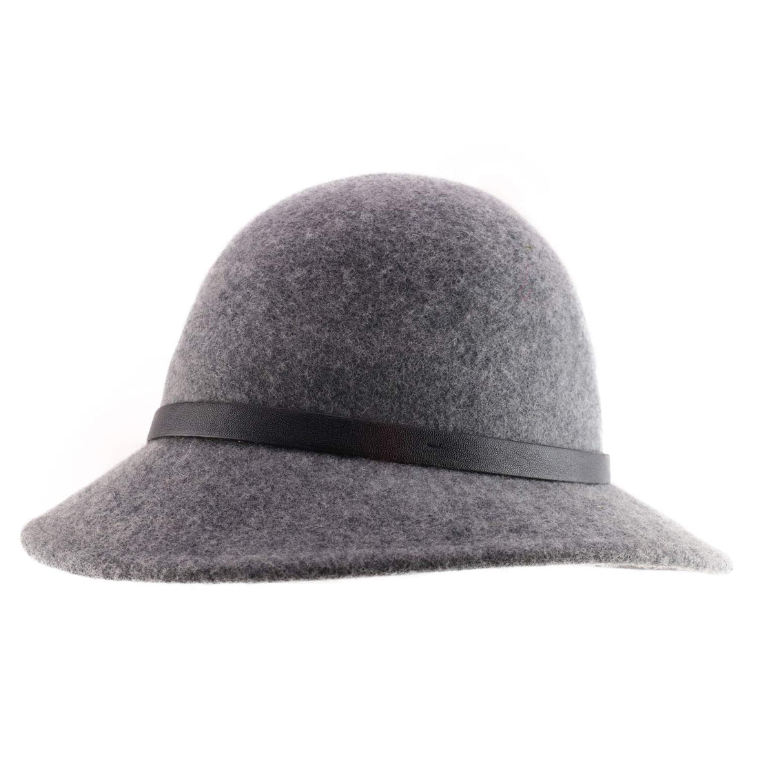 Trendy Apparel Shop Women's Wool Felt Leather Buckle Band Bucket Cloche Hat