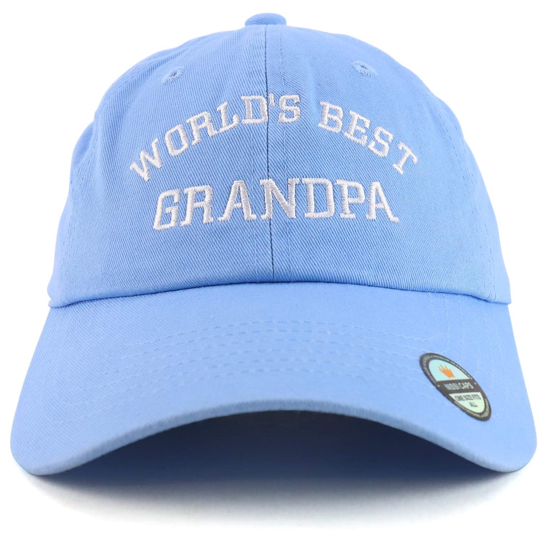 Trendy Apparel Shop World's Best Grandpa Embroidered Low Profile Soft Cotton Dad Hat Cap