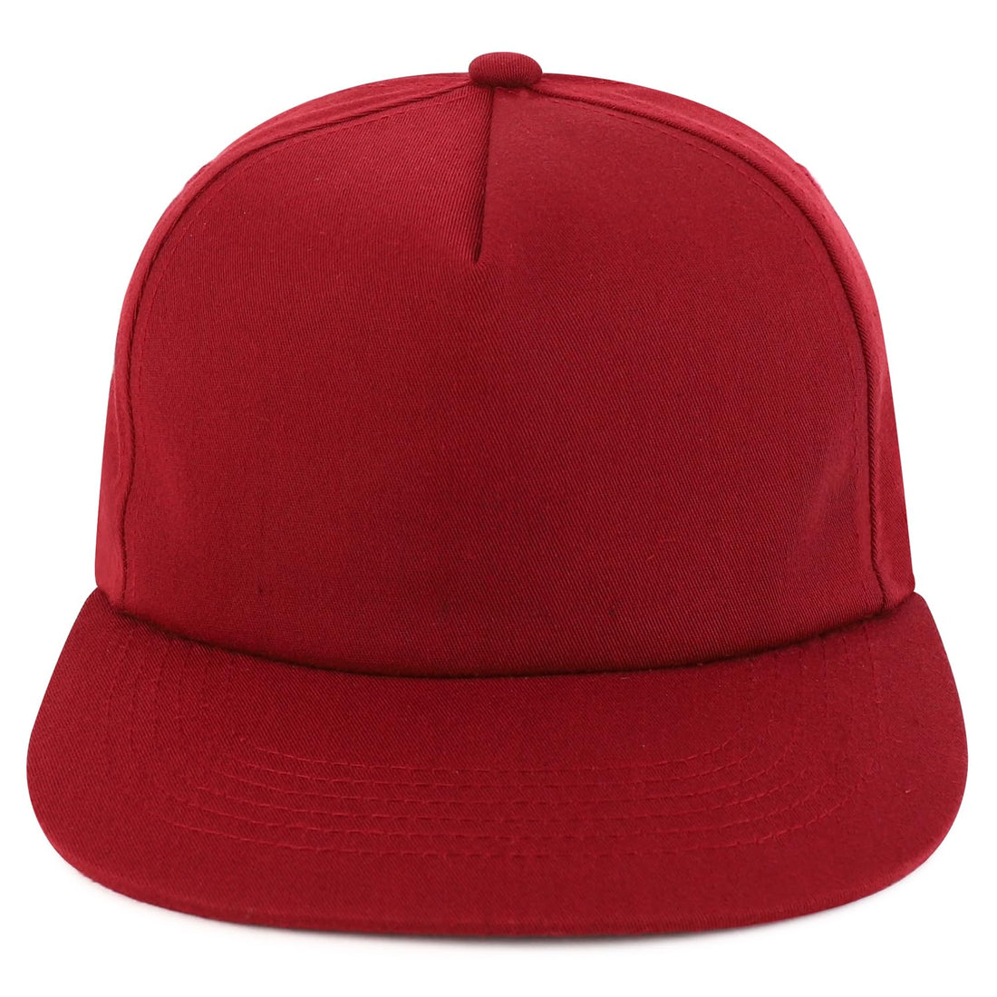 Trendy Apparel Shop Plain Unstructured Soft 5 Panel Round Flat Bill Snapback Cap