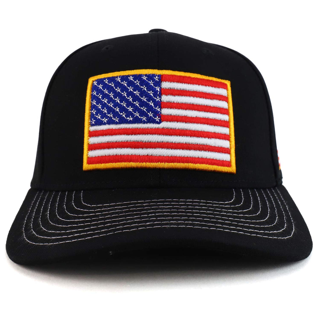 Trendy Apparel Shop 3D USA Flag Embroidered Structured Snapback Baseball Cap