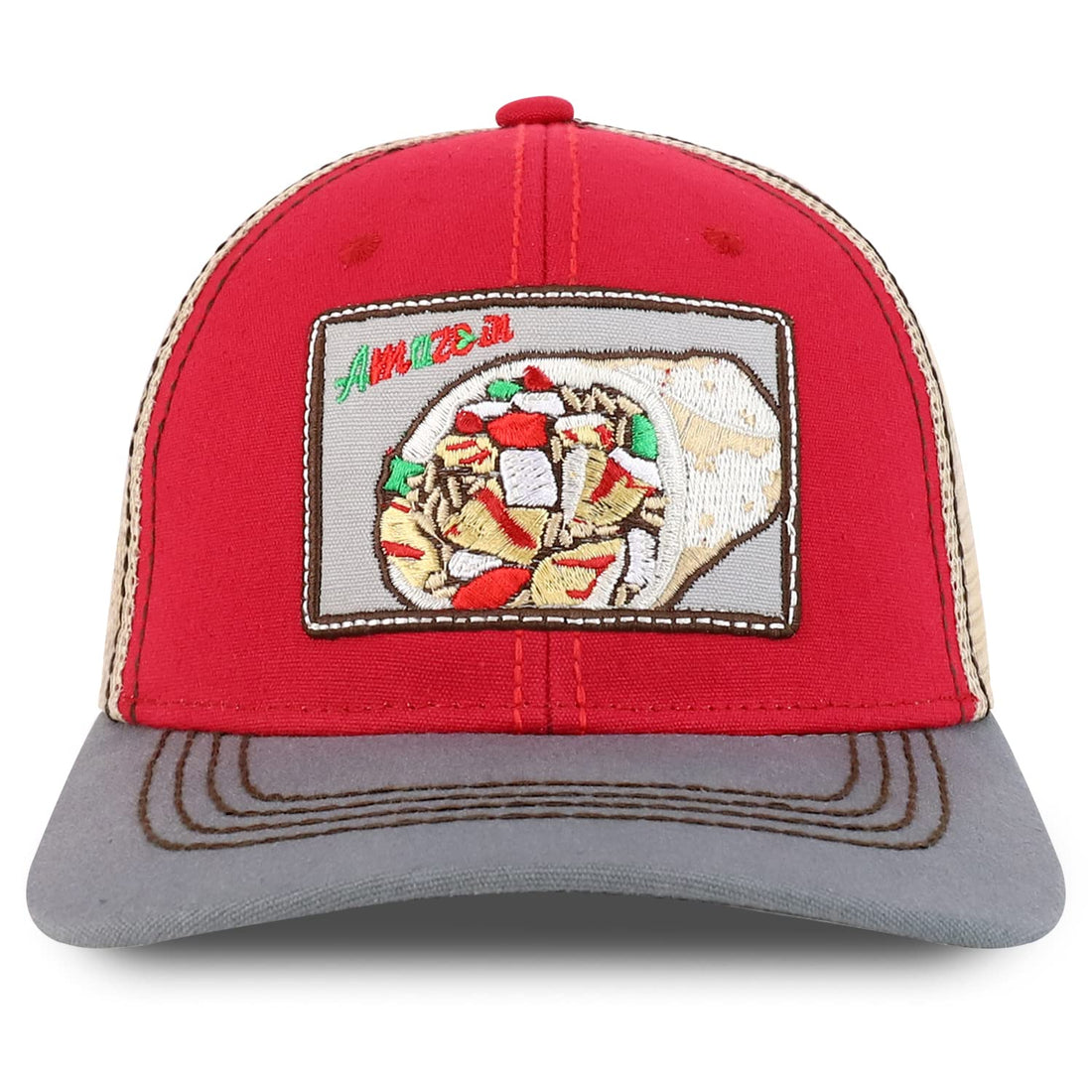 Trendy Apparel Shop Square Fast Food Embroidered Trucker Baseball Cap