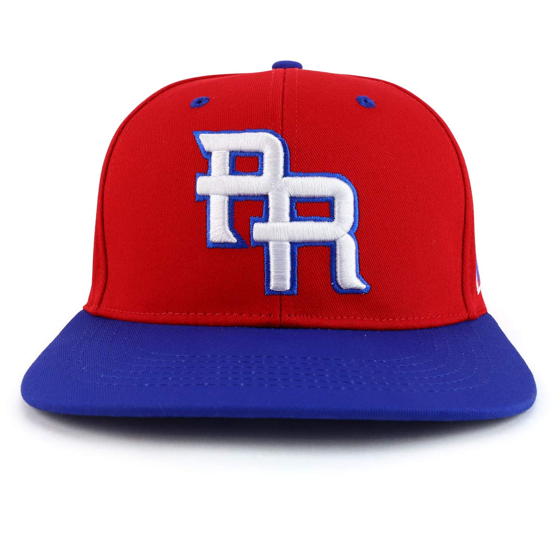 Trendy Apparel Shop PR 3D Embroidered Flatbill Snapback Cap with Puerto Rico Flag