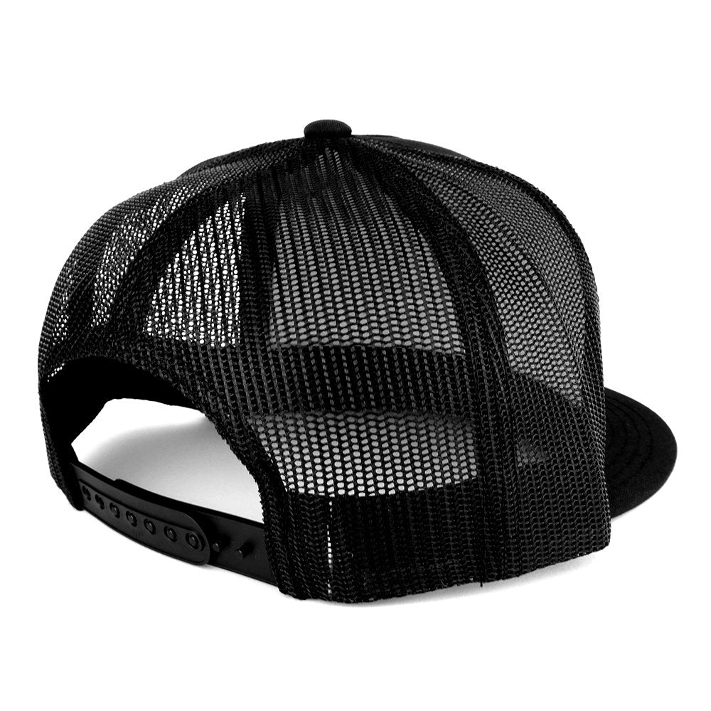 Trendy Apparel Shop Flexfit Oversize XXL Structured Blank 5 Panel Flatbill Snapback Mesh Cap