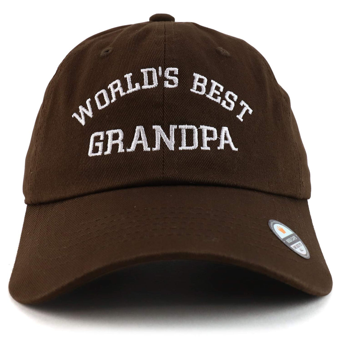 Trendy Apparel Shop World's Best Grandpa Embroidered Low Profile Soft Cotton Dad Hat Cap