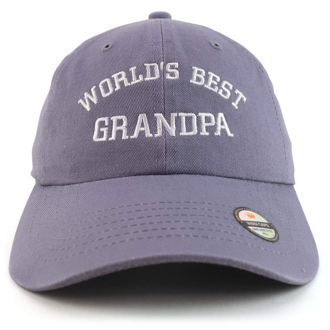 Trendy Apparel Shop World's Best Grandpa Embroidered Low Profile Soft Cotton Dad Hat Cap