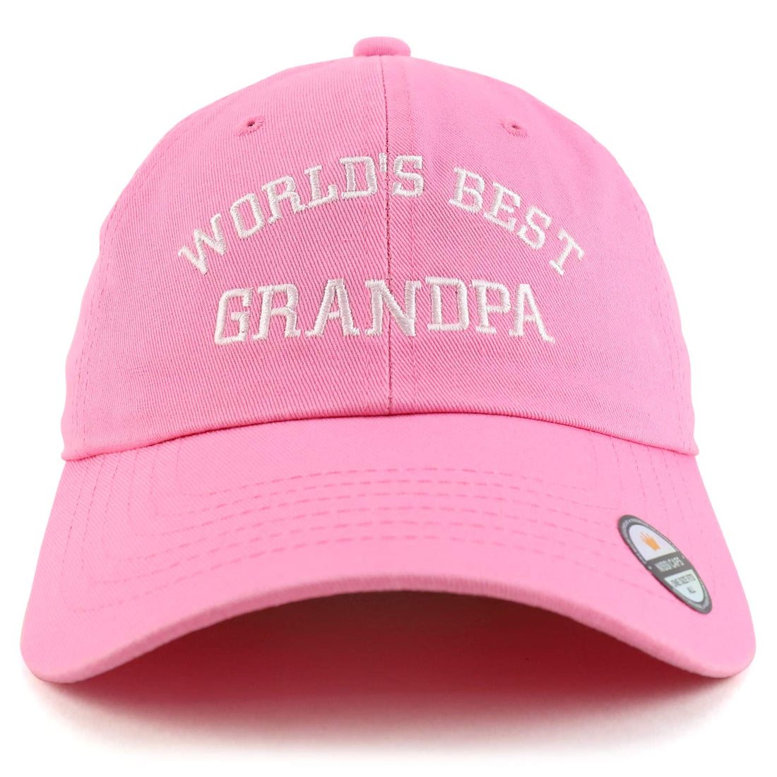 Trendy Apparel Shop World's Best Grandpa Embroidered Low Profile Soft Cotton Dad Hat Cap