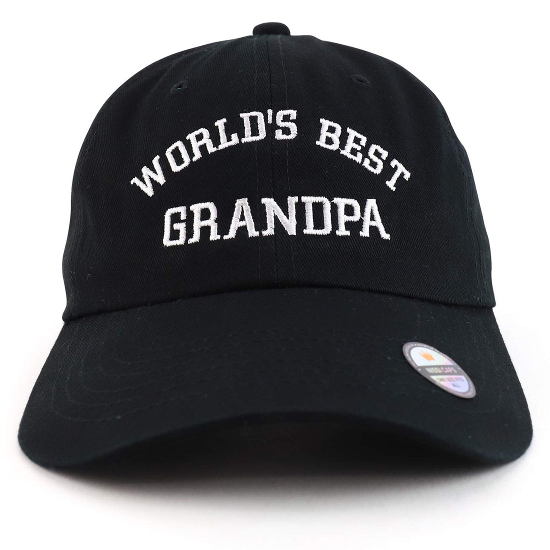 Trendy Apparel Shop World's Best Grandpa Embroidered Low Profile Soft Cotton Dad Hat Cap