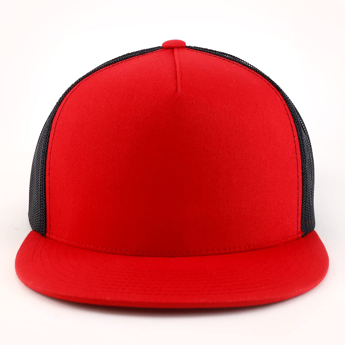 Trendy Apparel Shop Flexfit Oversize XXL Structured Blank 5 Panel Flatbill Snapback Mesh Cap