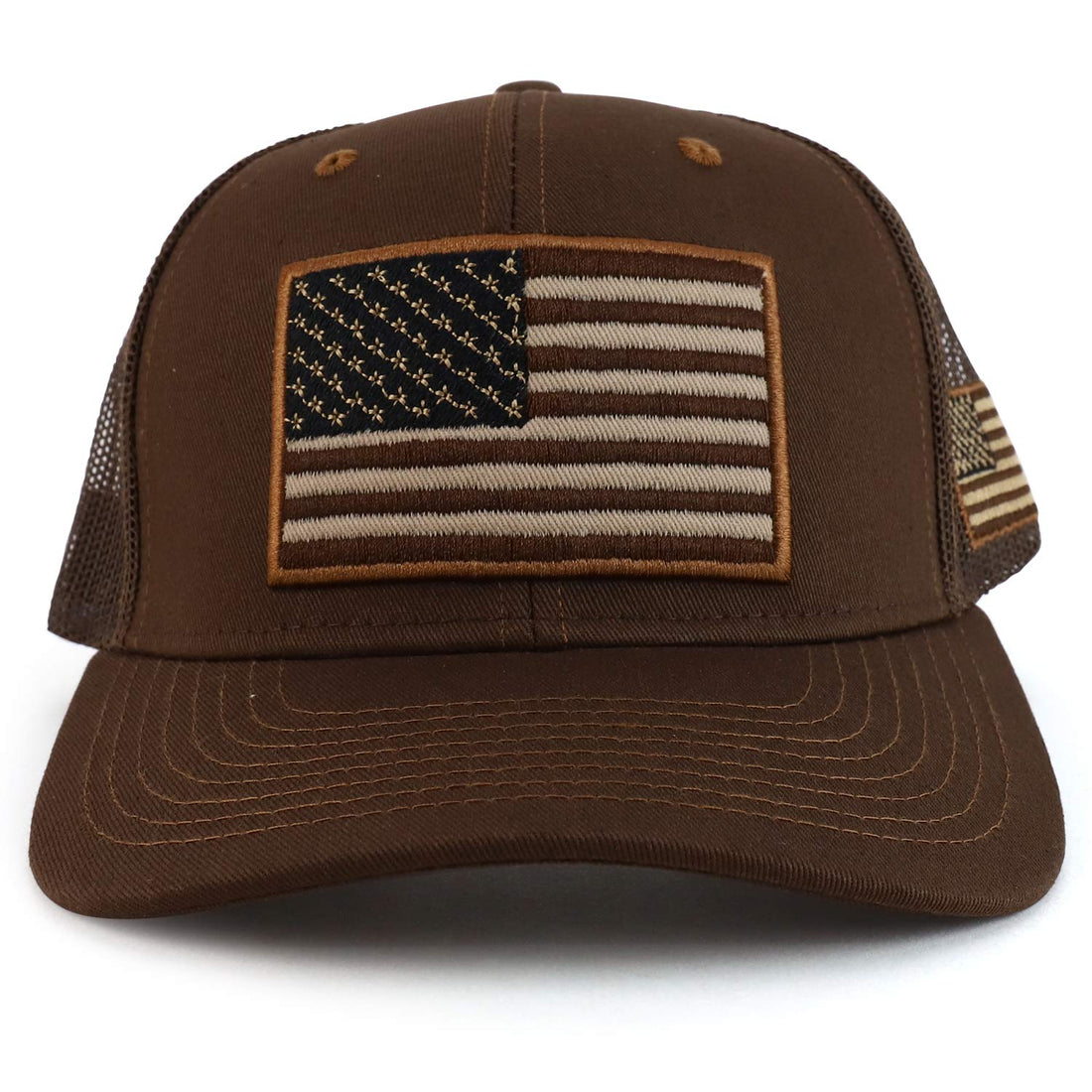 Trendy Apparel Shop 3D USA Flag Embroidered Structured Snapback Mesh Back Cap