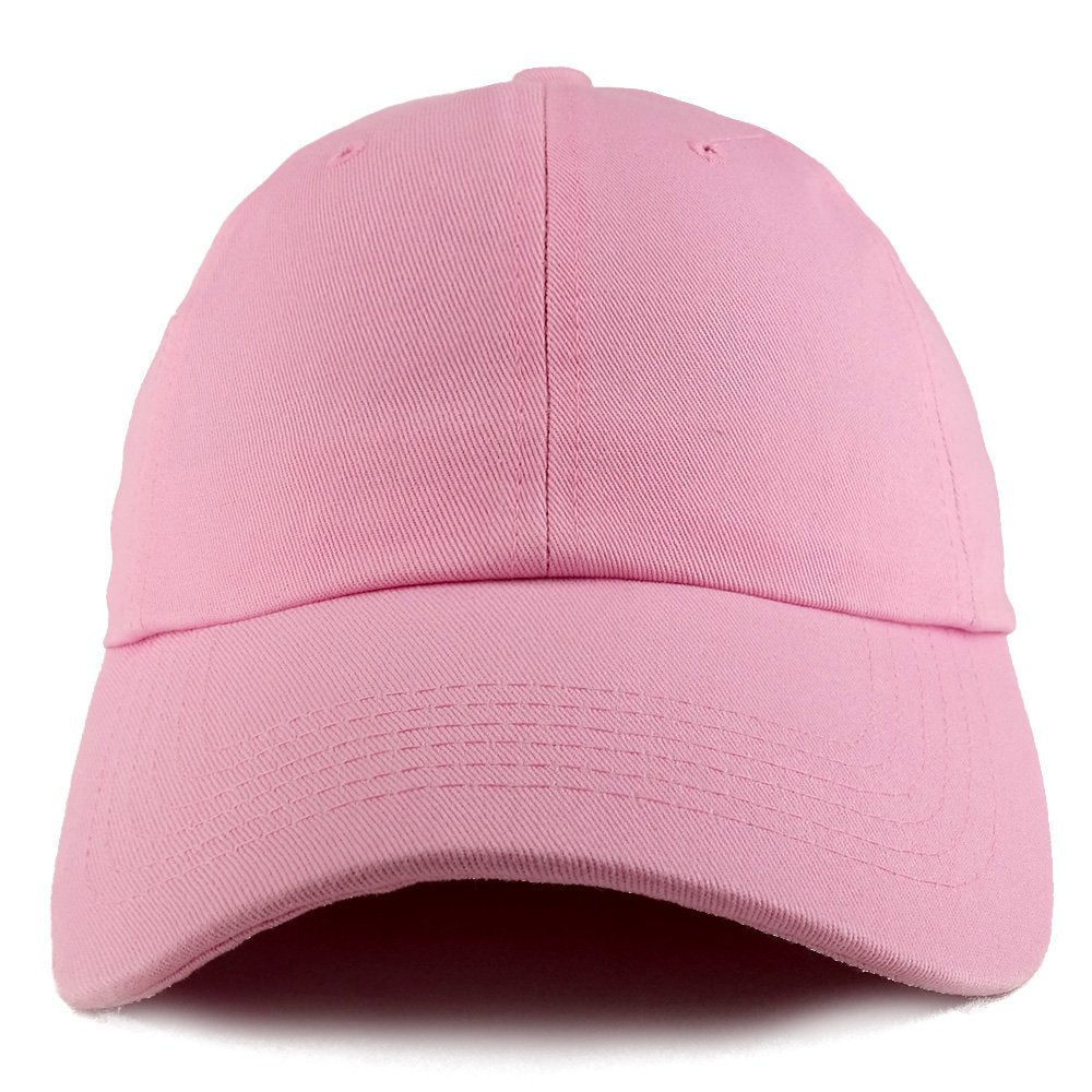 Trendy Apparel Shop Plain Solid Washed Cotton Adjustable Unstructured Dad Hat