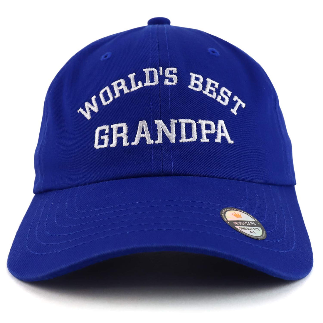 Trendy Apparel Shop World's Best Grandpa Embroidered Low Profile Soft Cotton Dad Hat Cap