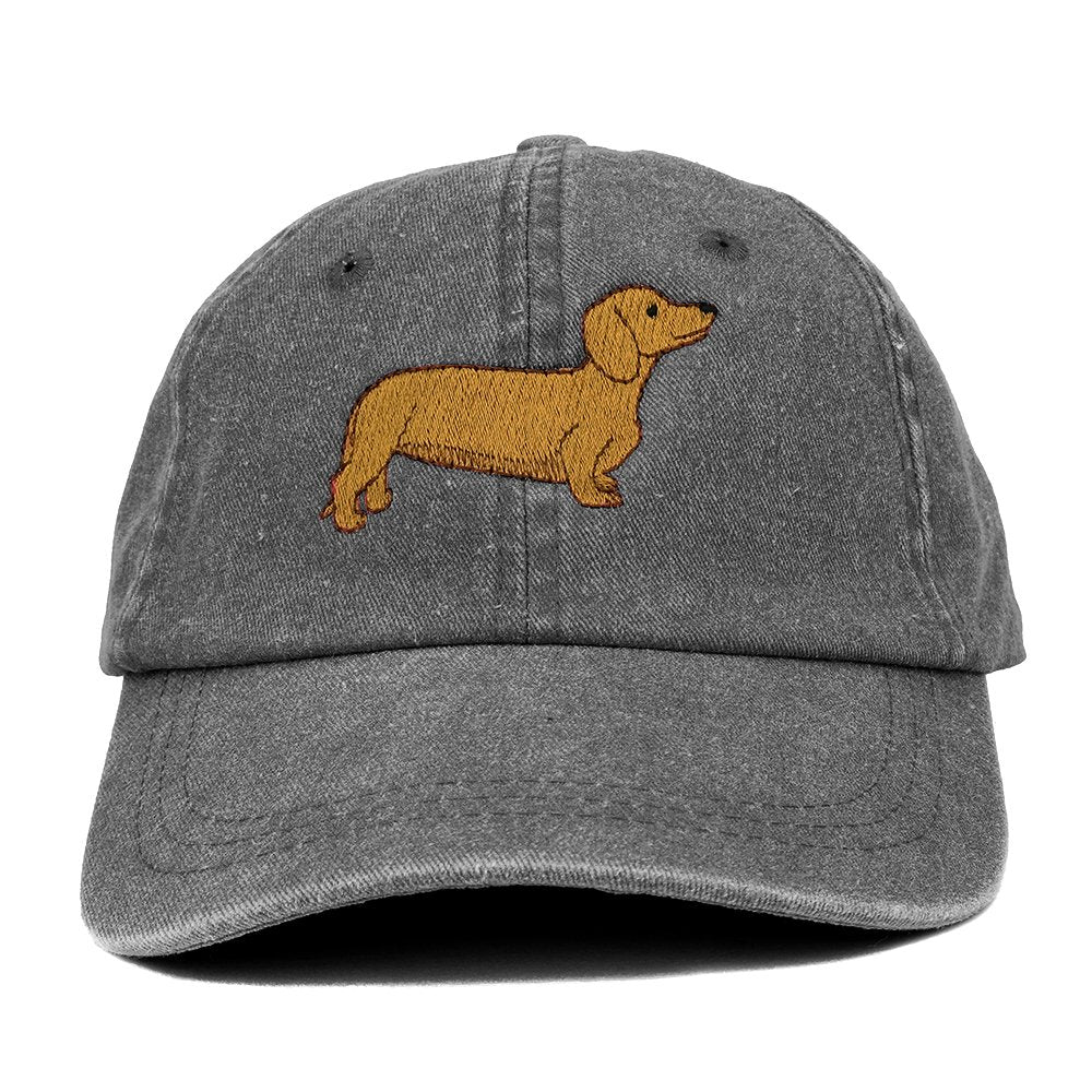 Trendy Apparel Shop Dachshund Embroidered Dog Theme Low Profile Dad Hat Cotton Cap