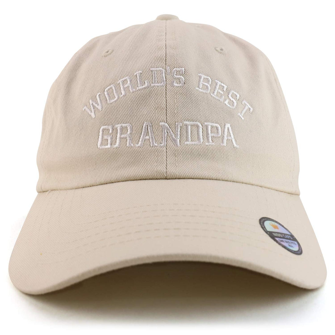 Trendy Apparel Shop World's Best Grandpa Embroidered Low Profile Soft Cotton Dad Hat Cap