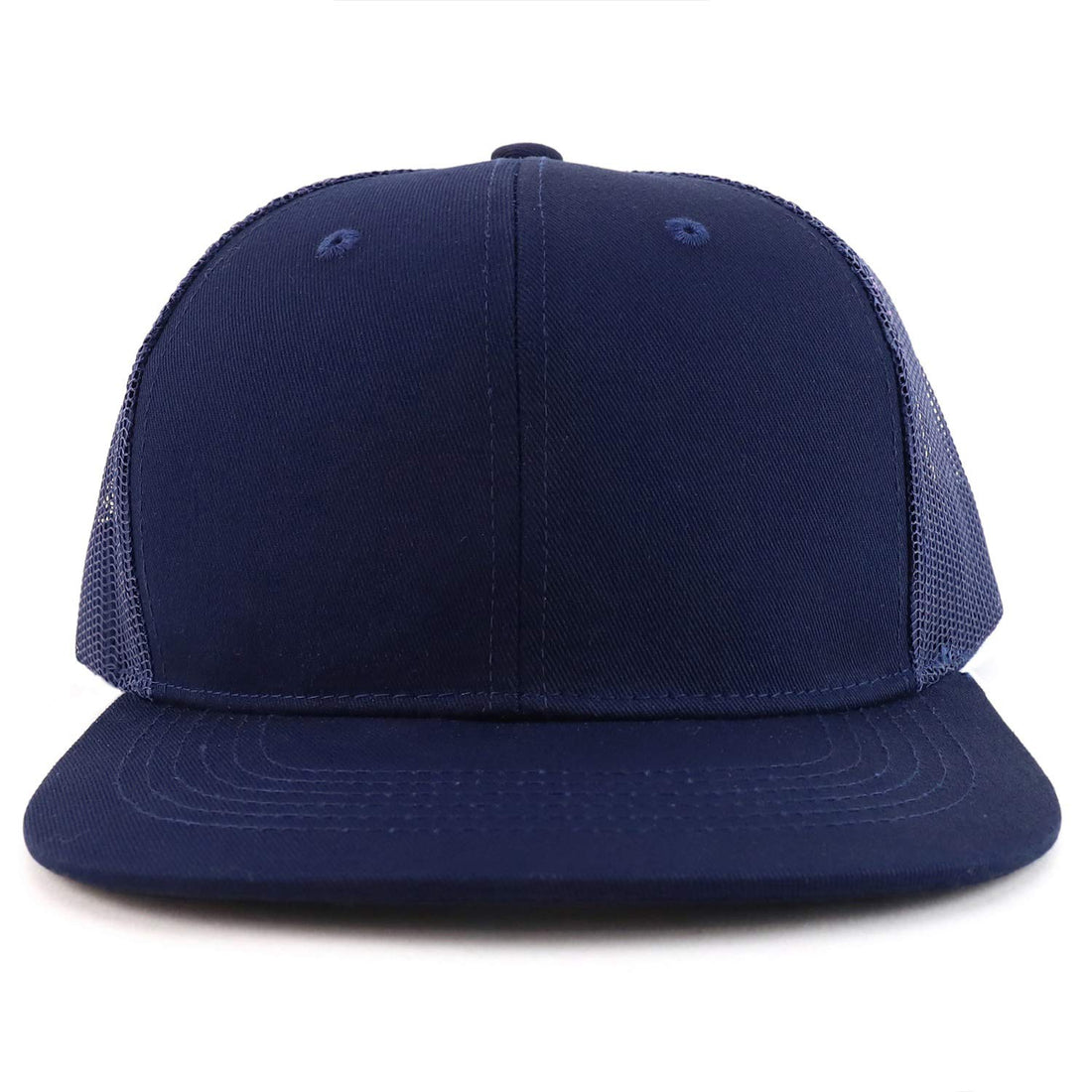 Trendy Apparel Shop Oversize 2XL Blank Plain Flatbill Mesh Snapback Baseball Cap