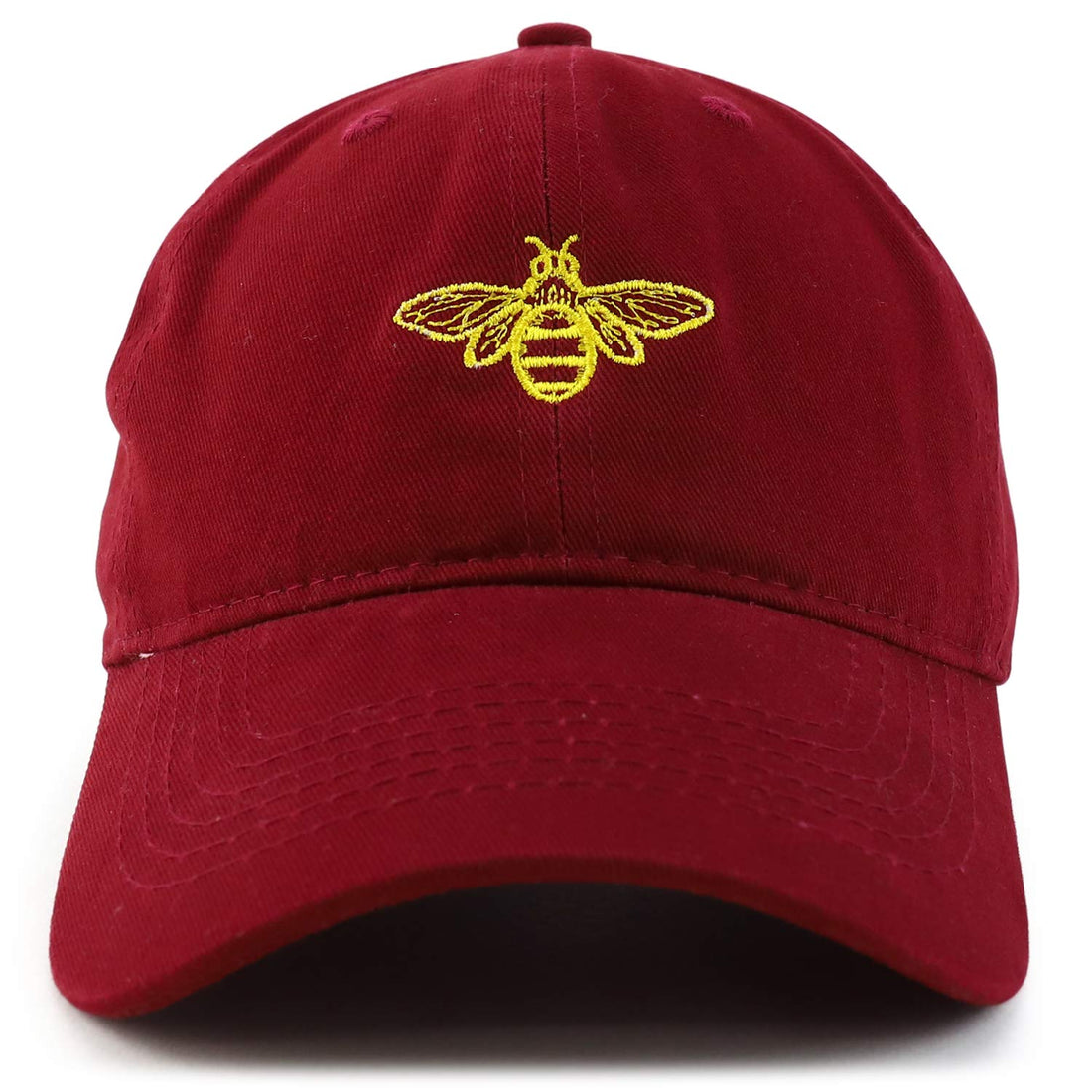 Trendy Apparel Shop Bee Embroidered Brushed Cotton Dad Hat Cap