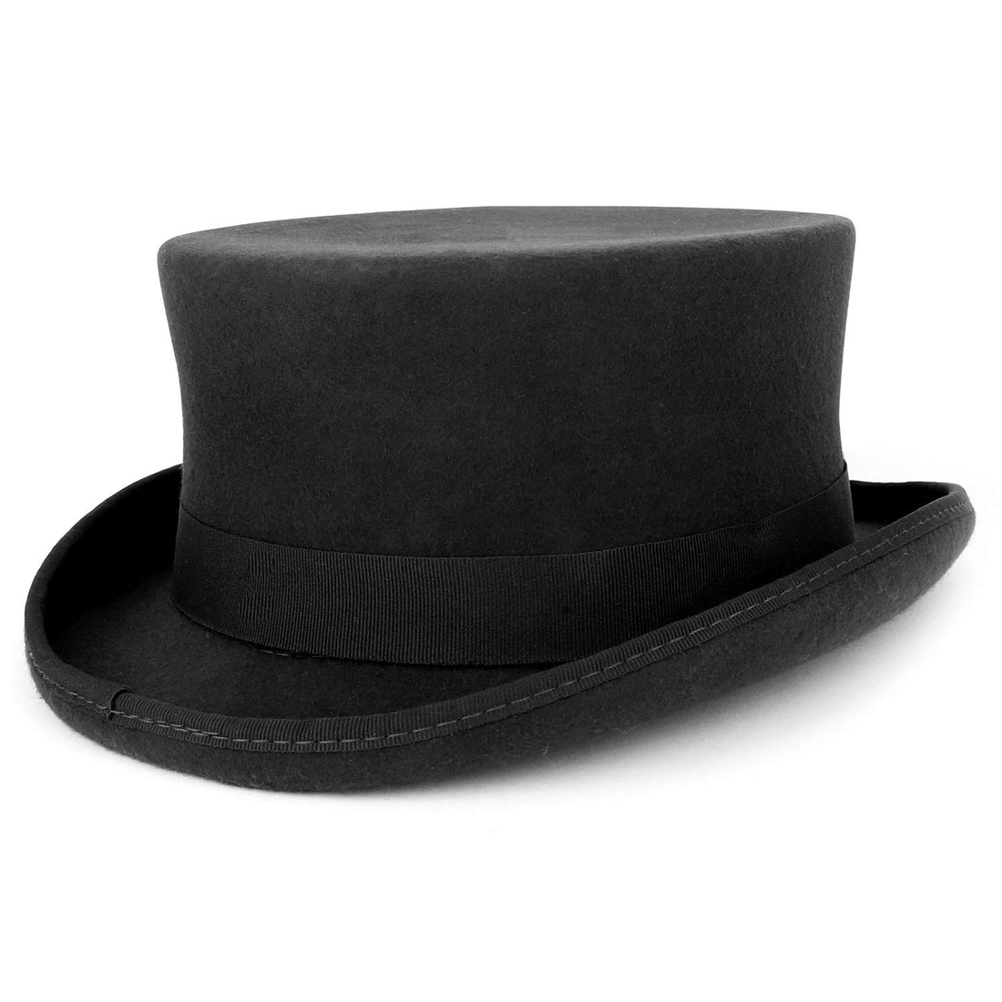 Trendy Apparel Shop Men's Short Crown Wool Felt Top Hat