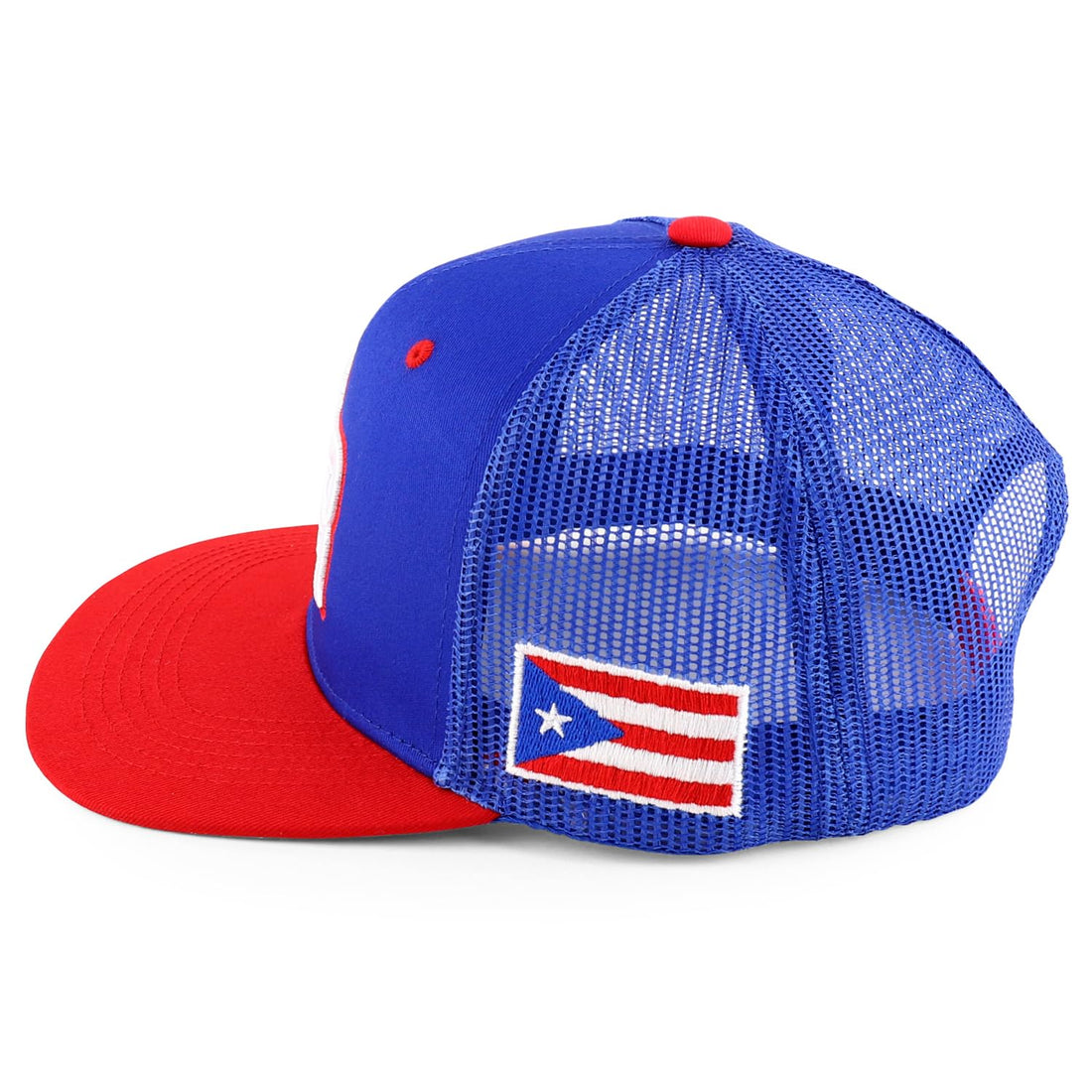 Trendy Apparel Shop PR 3D Embroidered Snapback Trucker Cap with Puerto Rico Flag