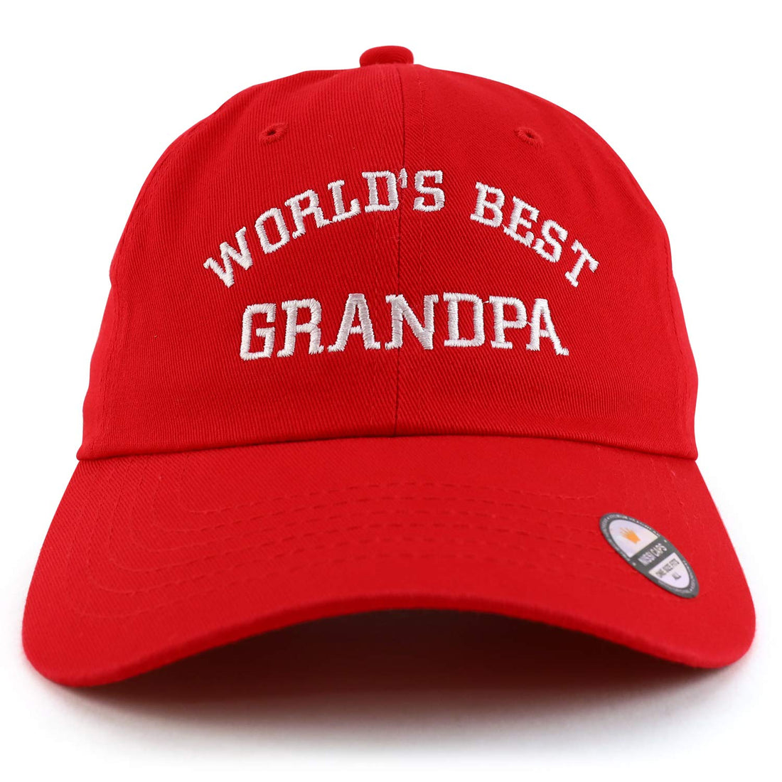 Trendy Apparel Shop World's Best Grandpa Embroidered Low Profile Soft Cotton Dad Hat Cap