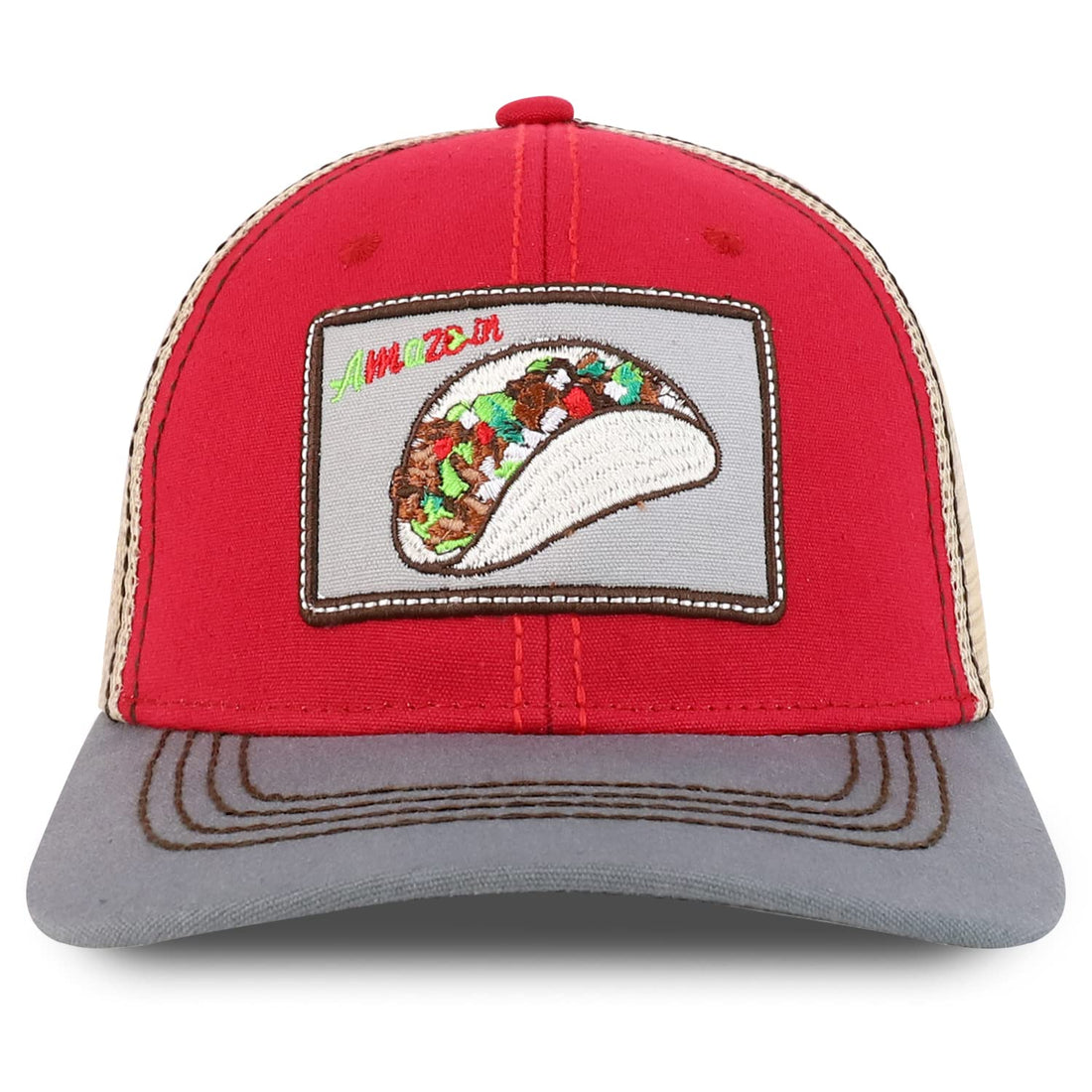 Trendy Apparel Shop Square Fast Food Embroidered Trucker Baseball Cap