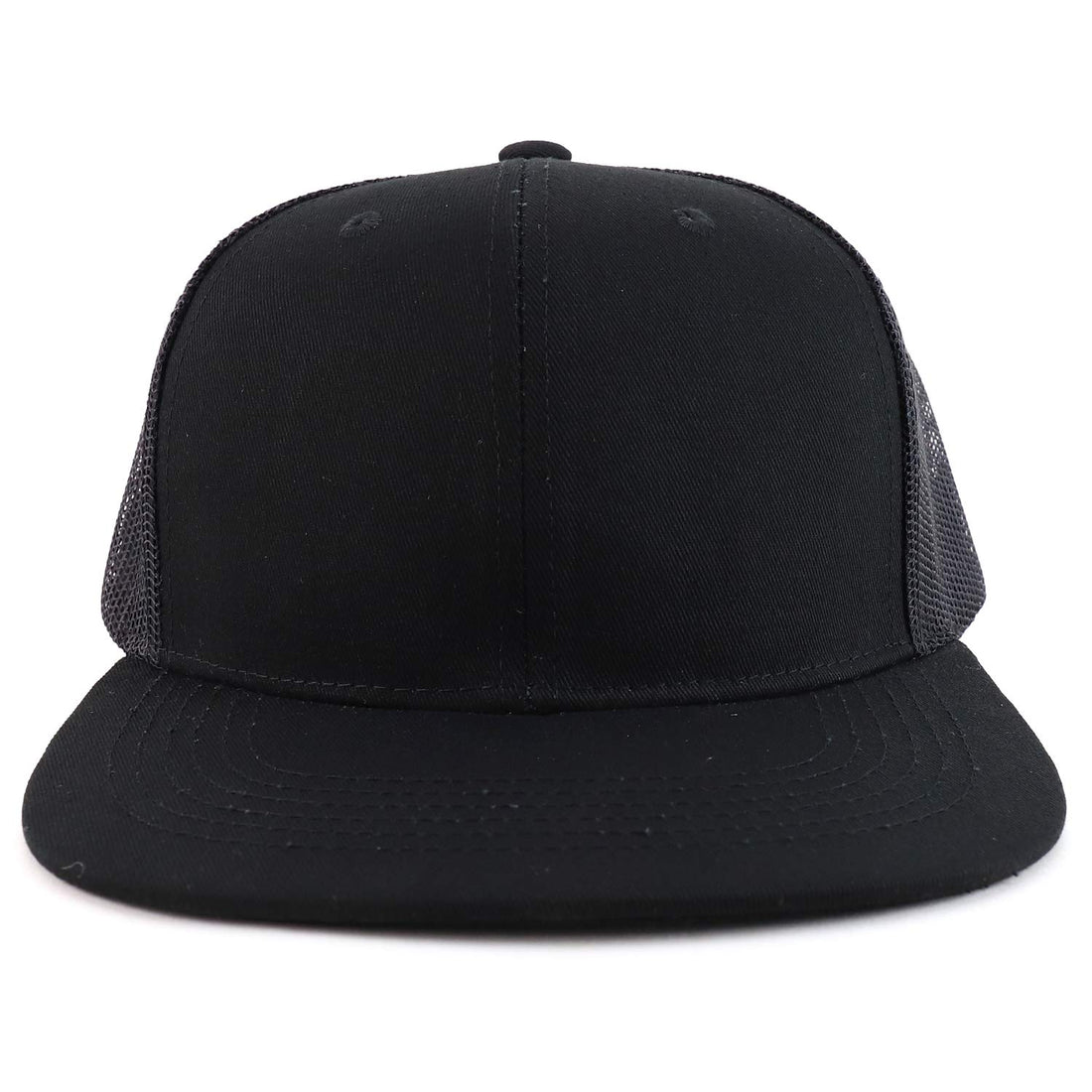 Trendy Apparel Shop Oversize 2XL Blank Plain Flatbill Mesh Snapback Baseball Cap