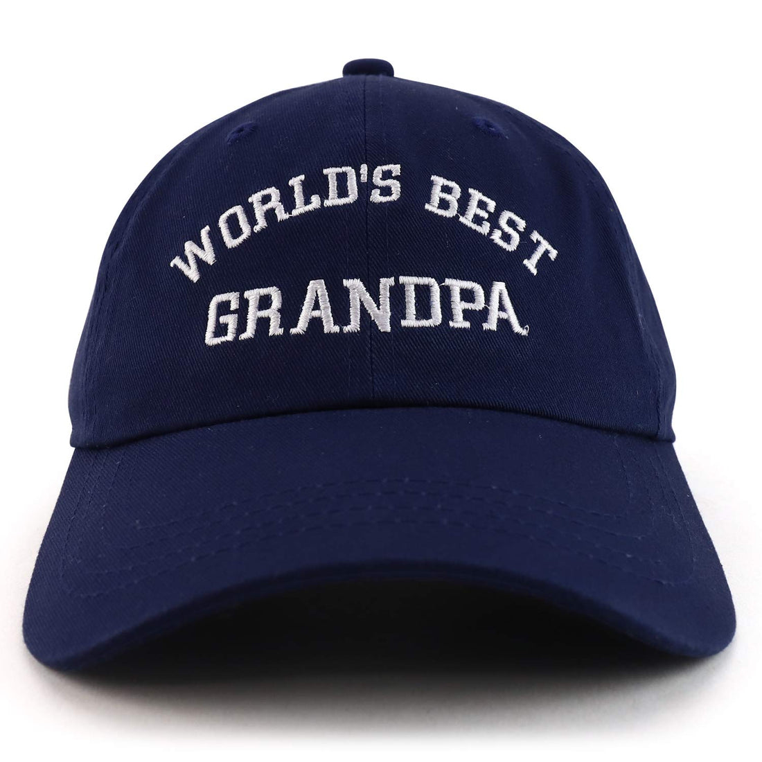 Trendy Apparel Shop World's Best Grandpa Embroidered Low Profile Soft Cotton Dad Hat Cap