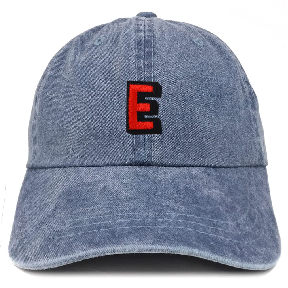 Trendy Apparel Shop Alphabet E Patch Pigment Dyed Washed Baseball Cap