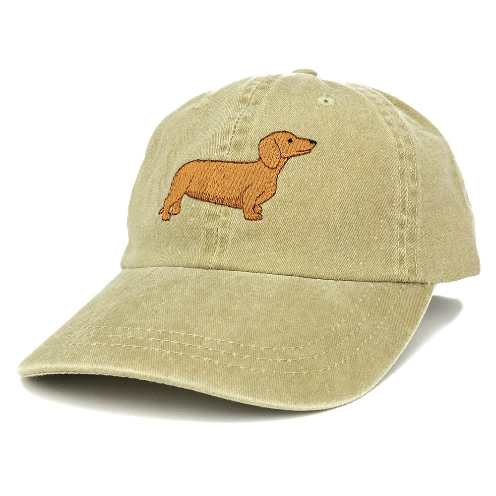 Trendy Apparel Shop Dachshund Embroidered Dog Theme Low Profile Dad Hat Cotton Cap