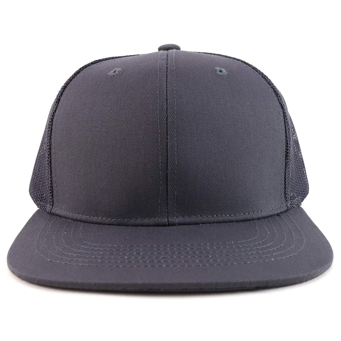 Trendy Apparel Shop Oversize 2XL Blank Plain Flatbill Mesh Snapback Baseball Cap