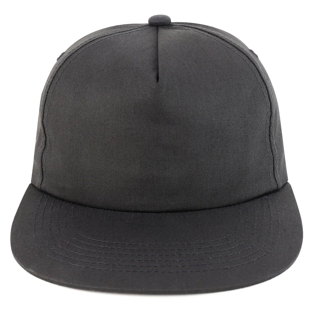 Trendy Apparel Shop Plain Unstructured Soft 5 Panel Round Flat Bill Snapback Cap