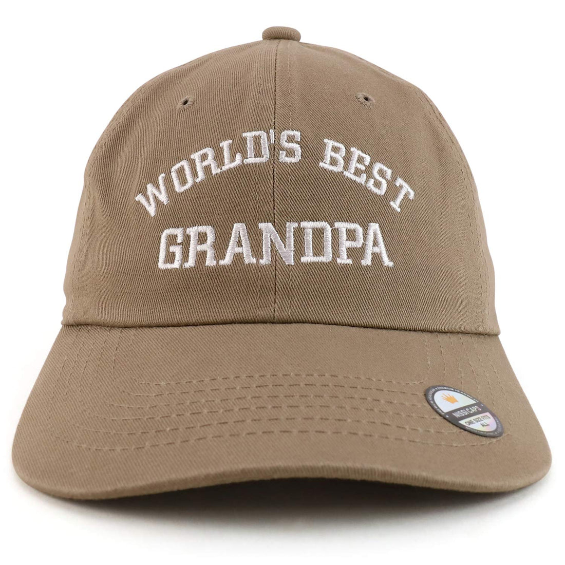 Trendy Apparel Shop World's Best Grandpa Embroidered Low Profile Soft Cotton Dad Hat Cap