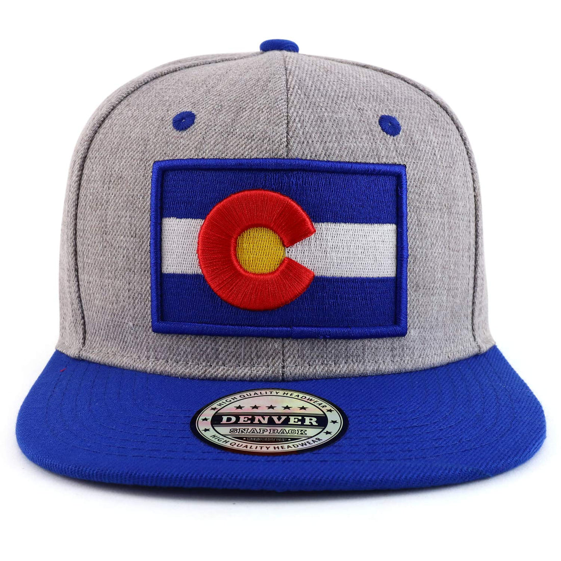 Trendy Apparel Shop Colorado State Map Embroidered Flatbill Snapback Cap