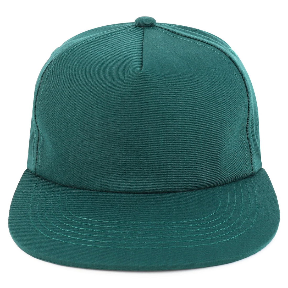 Trendy Apparel Shop Plain Unstructured Soft 5 Panel Round Flat Bill Snapback Cap