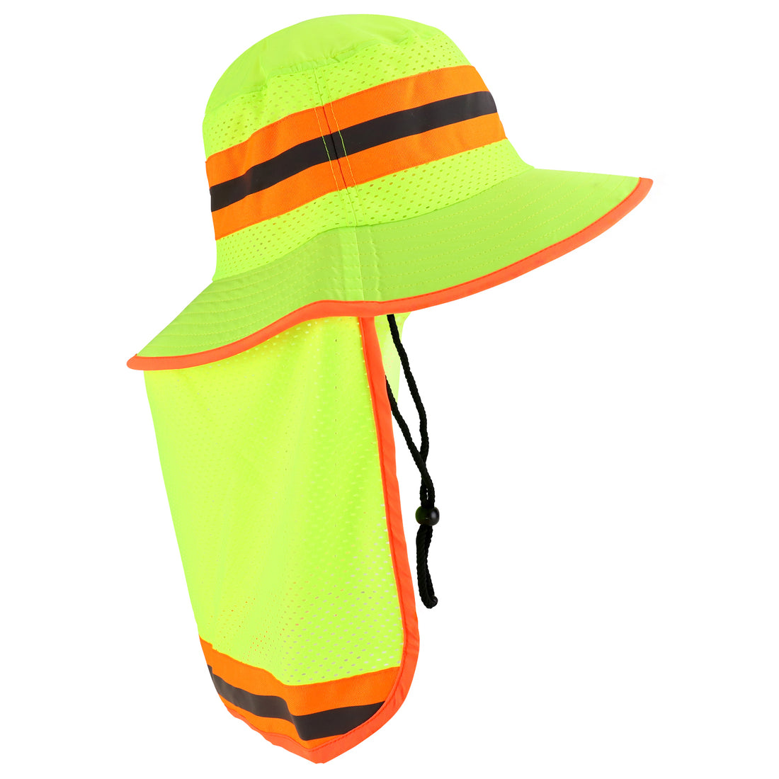 Trendy Apparel Shop XXL Visibility Reflective Sun Bucket Hat with Neck Flap