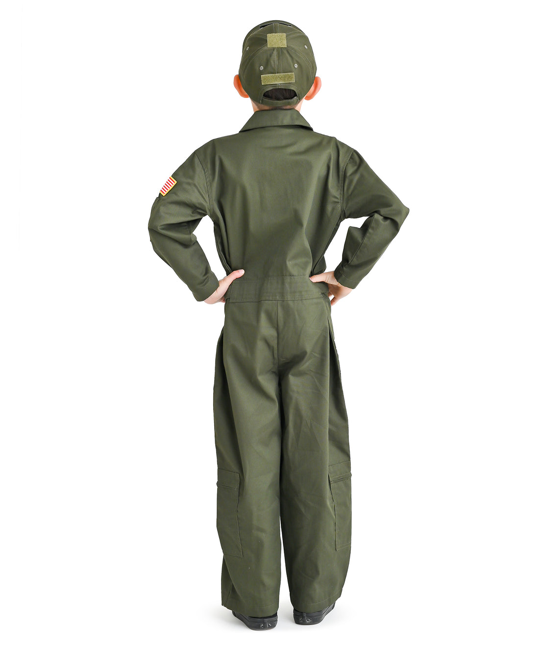 Trendy Apparel Shop Kid's US Pilot Flight Suit Uniform with Hook and Loop Patch