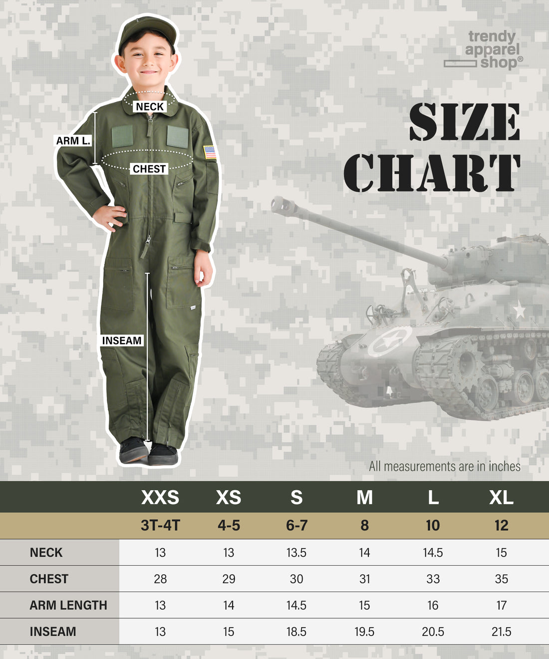 Trendy Apparel Shop Kid's US Pilot Flight Suit Uniform with Hook and Loop Patch